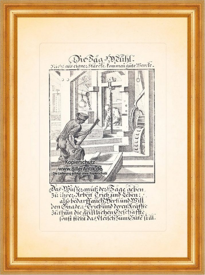 Kunstdruck Die Säg Mühl Sägemühle Sägewerk Säge Kupferstich Christoph Weigel Beru, (1 St) von OTTO