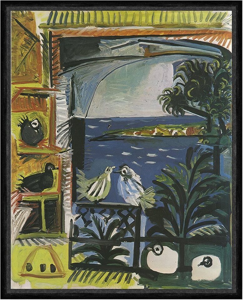 BillerAntik Kunstdruck Die Tauben Pablo Picasso 1957 Fenster Blau Balkon Meer Faks_Werbung 13, (1 St) von BillerAntik