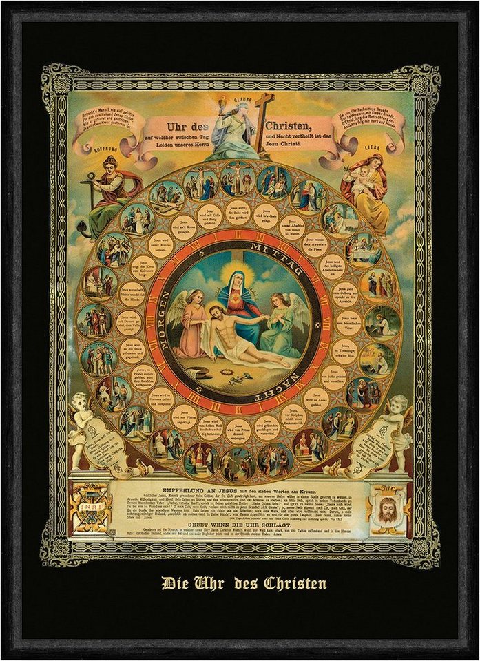 BillerAntik Kunstdruck Die Uhr des Christen Jesus Christus Leidensweg Faks_Sankt 0045, (1 St) von BillerAntik