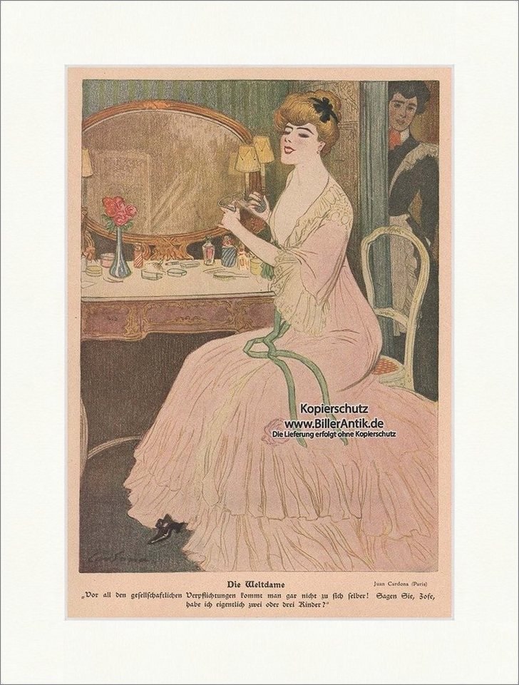 Kunstdruck Die Weltdame Jugendstil Juan Cardona Paris Schminktisch Spiegel Jugend, (1 St) von OTTO