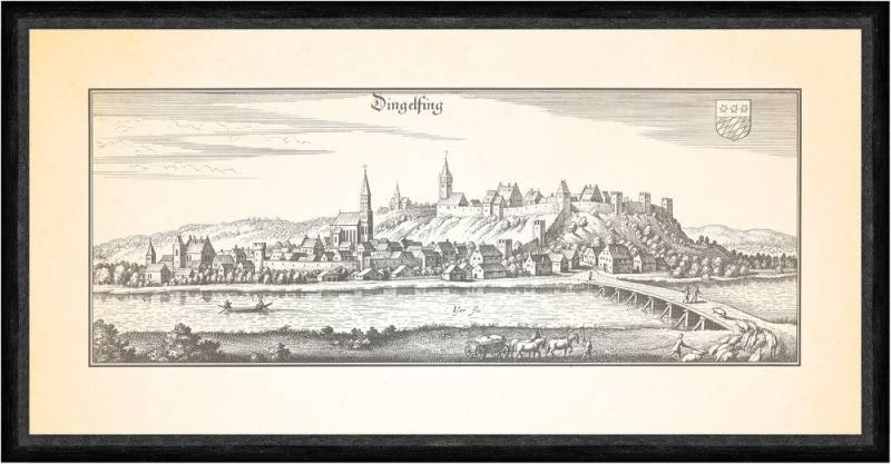 BillerAntik Kunstdruck Dingelfing Dingolfing Isar Stadtpfarrkirche Hochbrücke Faks_Merian 09, (1 St) von BillerAntik
