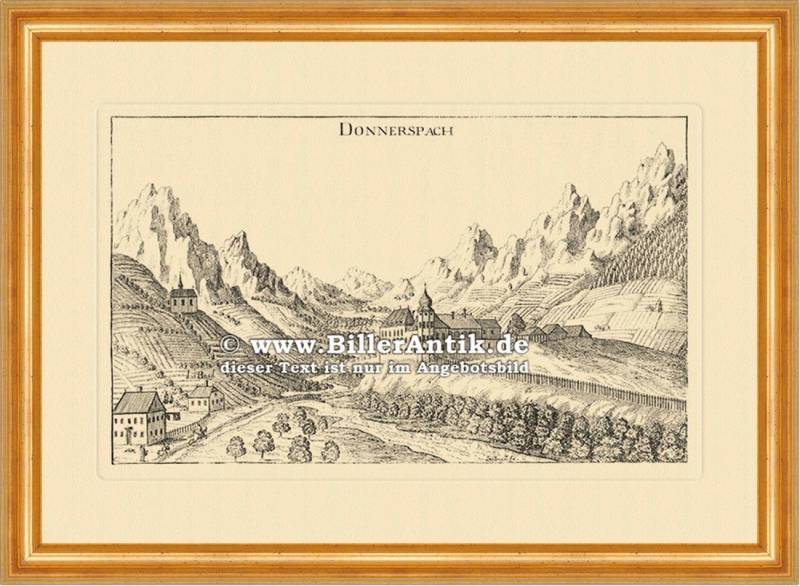 BillerAntik Kunstdruck Donnersbach bei Irdning Vischer Österreich Burgen und Schlösser 038 Ge, (1 St) von BillerAntik