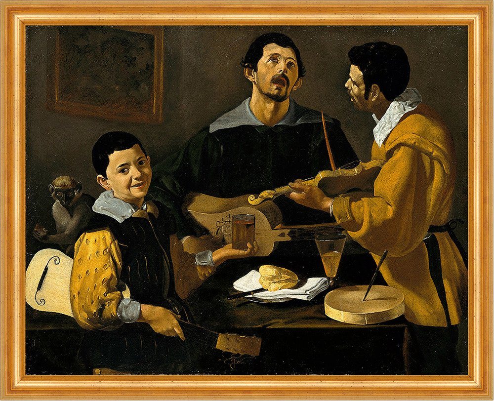 Kunstdruck Drei Musiker Violine Tisch Affe Barock Diego Velazquez Kunst A3 158 Ge, (1 St) von OTTO