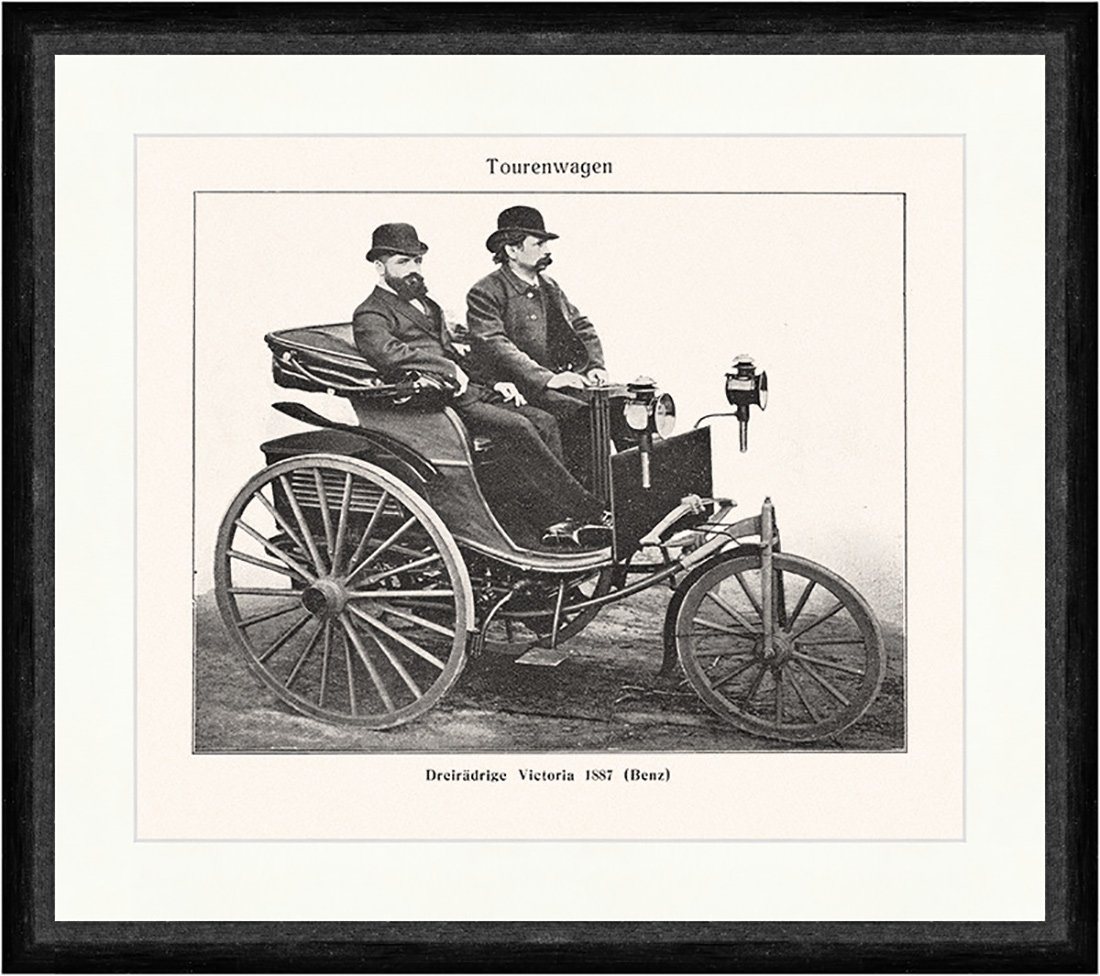 BillerAntik Kunstdruck Dreirädrige Victoria 1887 Benz Tourenwagen Zweisitzer Faks Sport 049, (1 St) von BillerAntik