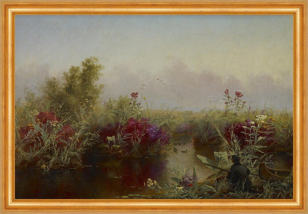 BillerAntik Kunstdruck Duck Hunting Jerome B. Thompson Enten Teich Blumen Jagd Tiere B A3 025, (1 St) von BillerAntik