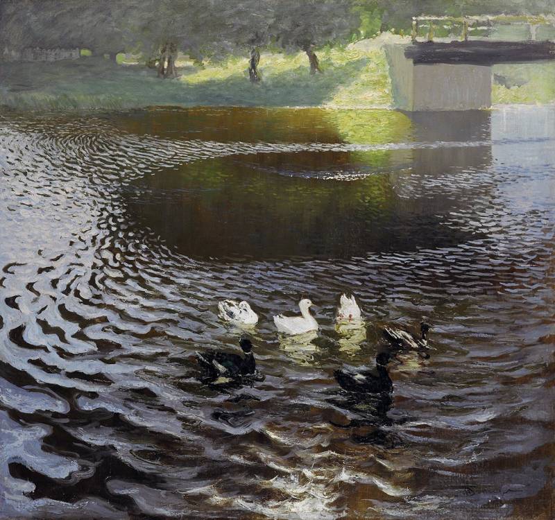 BillerAntik Kunstdruck Ducks Johans Valters Enten Teich Fluß Brücke Tiere Wasser Vögel B A3 0, (1 St) von BillerAntik