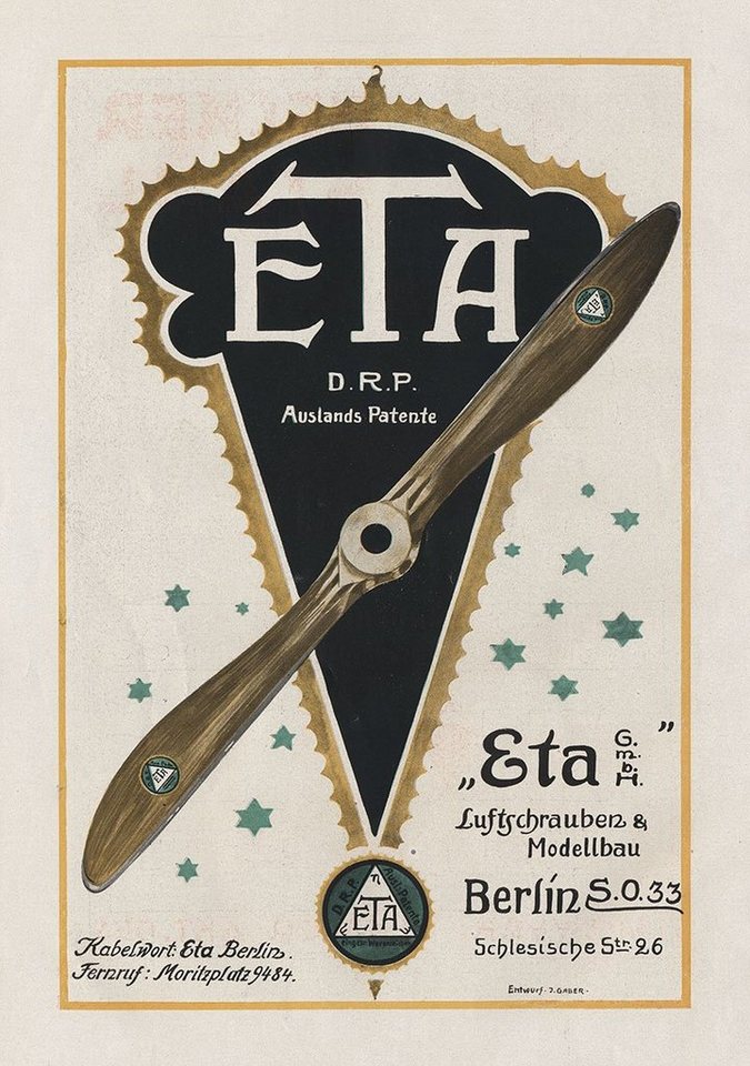 Kunstdruck ETA GmbH Berlin Luftschrauben Modellbau Berlin Plakat Braunbeck Motor, (1 St) von OTTO