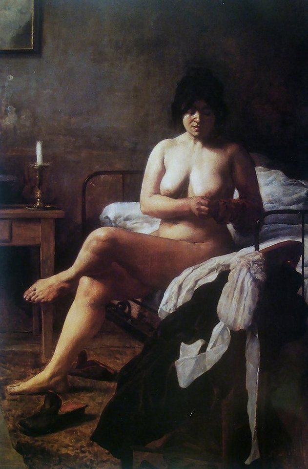 Kunstdruck El despertar de la criada Eduardo Sivori Nackte Frau Bett Beten B A3 0, (1 St) von OTTO