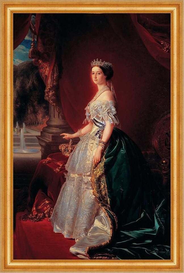 BillerAntik Kunstdruck Empress Eugenie Franz Xaver Winterhalter Krone Säule Vorhang B A3 0190, (1 St) von BillerAntik