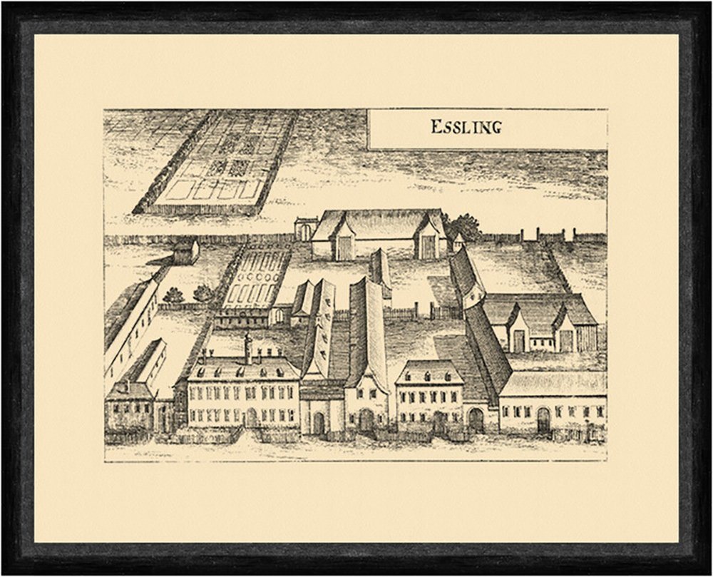 Kunstdruck Eßling bei Wien Essling Donaustadt Vischer Faksimile Österreich Burgen, (1 St) von OTTO