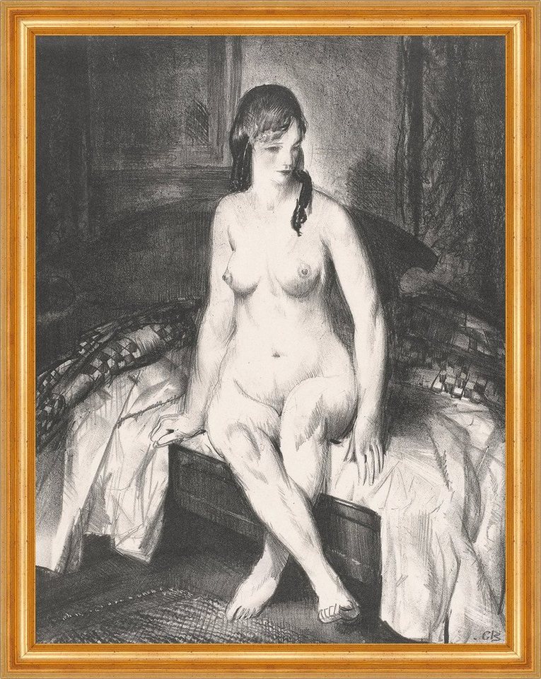 Kunstdruck Evening, Nude on Bed George Wesley Bellows Frau Akt Bett Abend B A3 02, (1 St) von OTTO