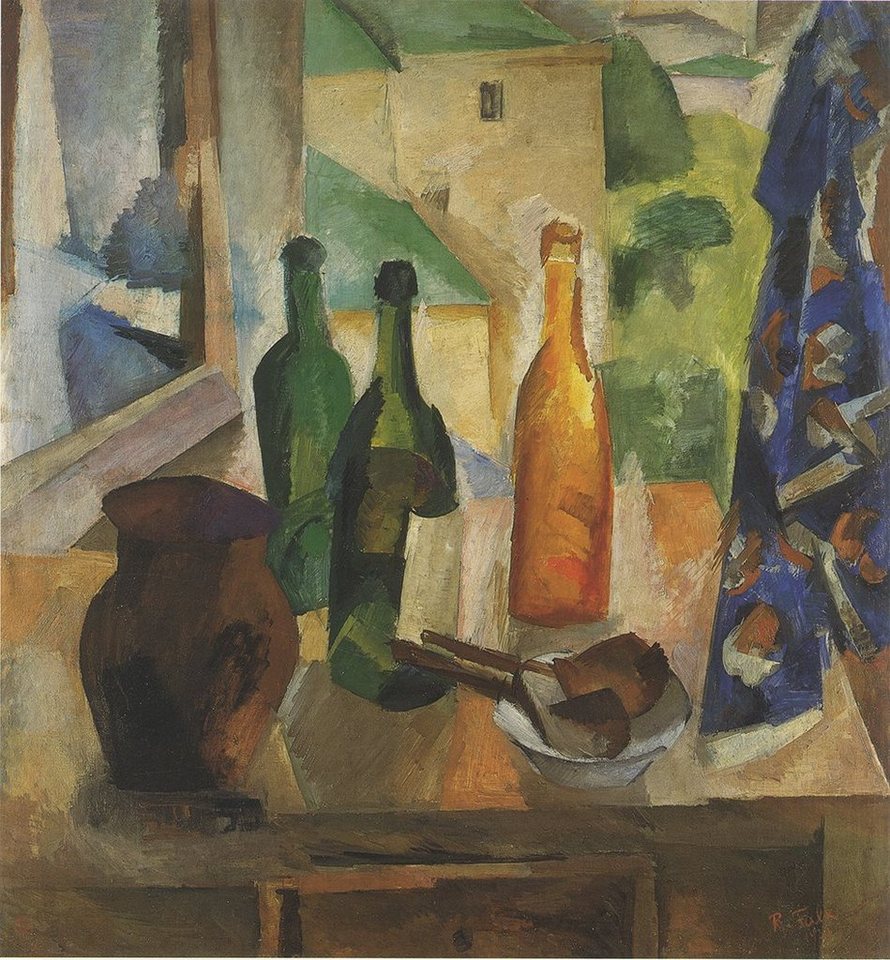 Kunstdruck Flaschen am Fenster Robert Falk Singing Bottles Krug Werbung 1389, (1 St) von OTTO