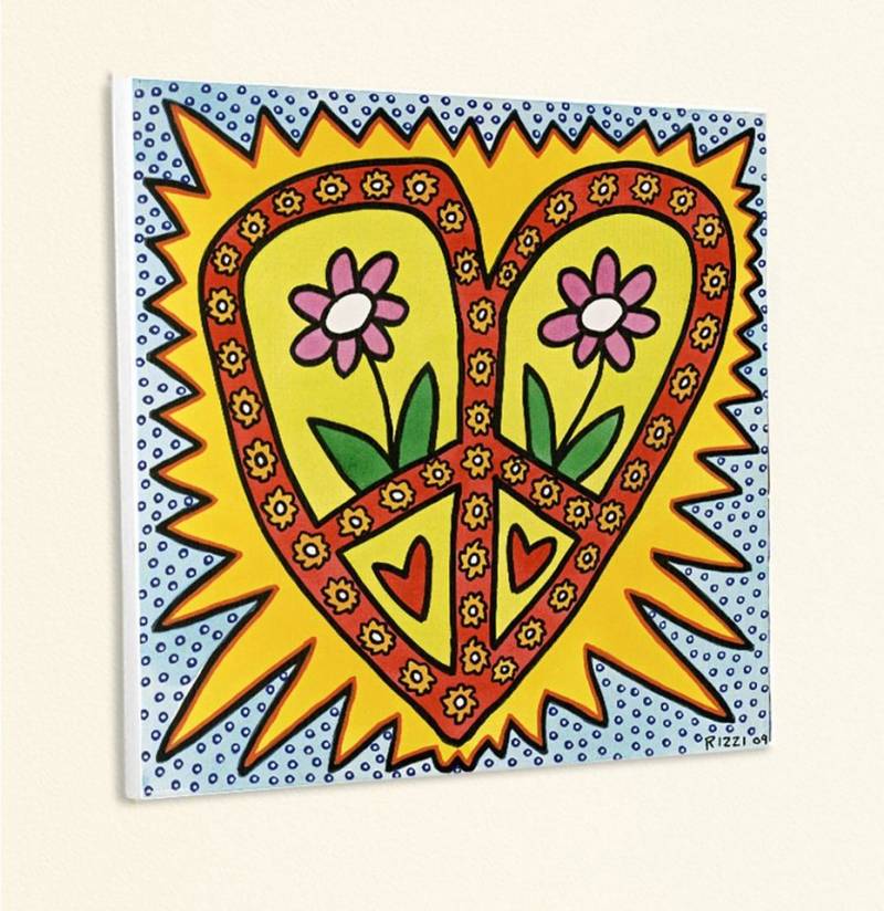 BillerAntik Kunstdruck Flower me with love Gross Herz Peace Blumen Plakat Rizzi Platte 47, (1 St) von BillerAntik