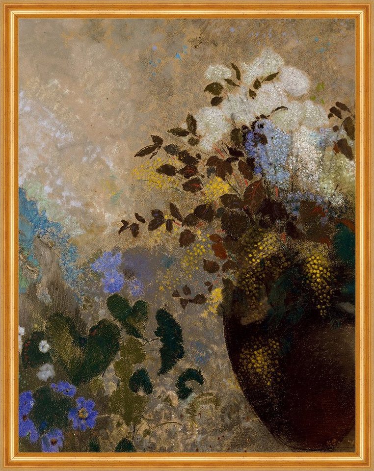 BillerAntik Kunstdruck Flowers in a Black Vase Odilon Redon Blumen Vase Strauß Blüten Gelb B, (1 St) von BillerAntik