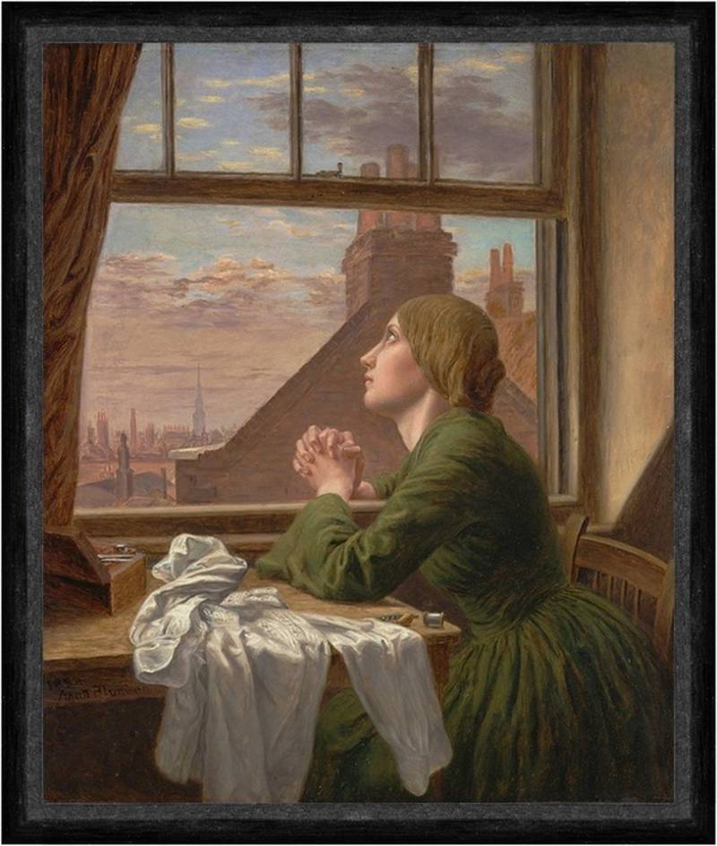 BillerAntik Kunstdruck For Only One Short Hour Anna Blunden Beten Glaube Fenster Stadt Faks_, (1 St) von BillerAntik