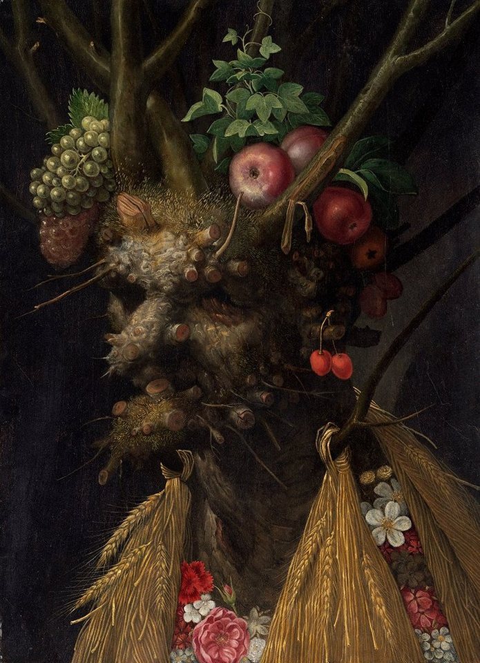 Kunstdruck Four Seasons in One Head Giuseppe Arcimboldo Bäume Früchte Gestalt B A, (1 St) von OTTO