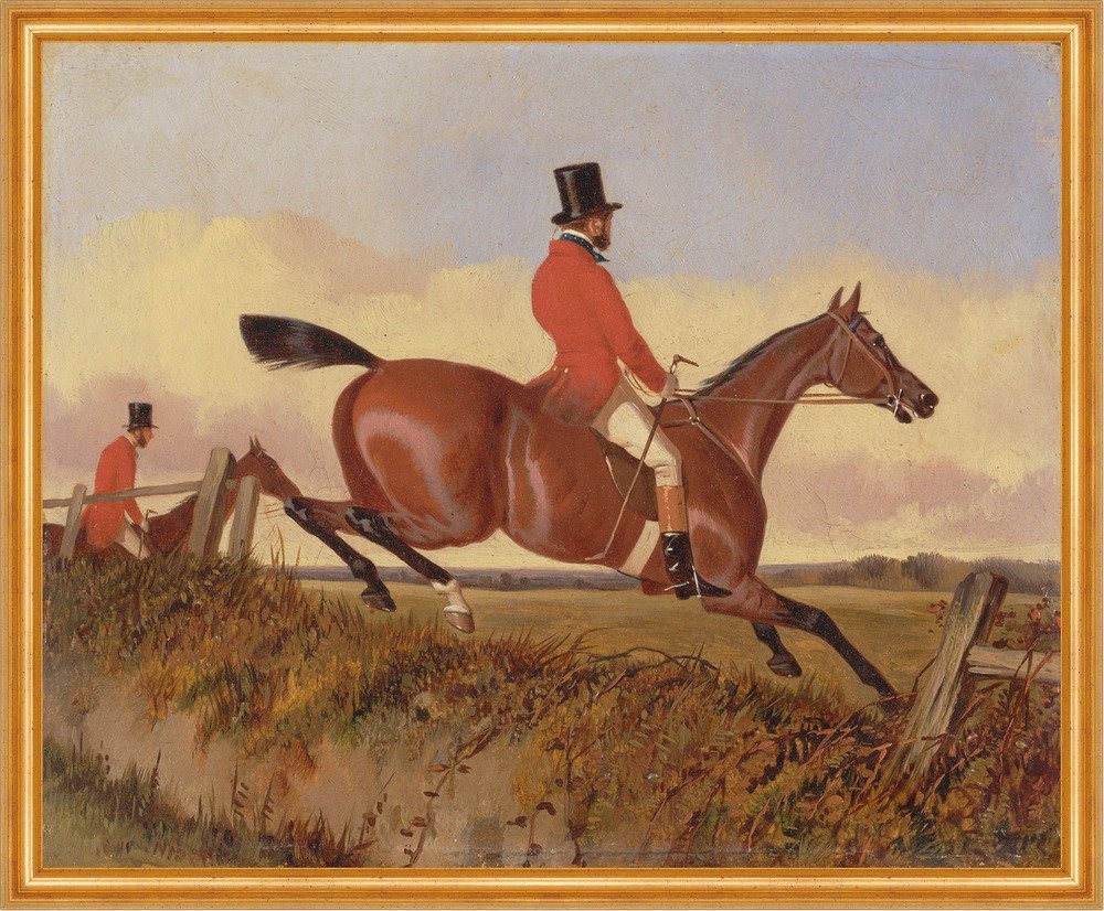 Kunstdruck Foxhunting: Clearing a Bank John Dalby Pferde Jagen Jäger B A2 00087 G, (1 St) von OTTO