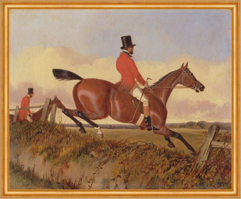BillerAntik Kunstdruck Foxhunting: Clearing a Bank John Dalby Pferde Jagen Jäger B A2 00087 G, (1 St) von BillerAntik