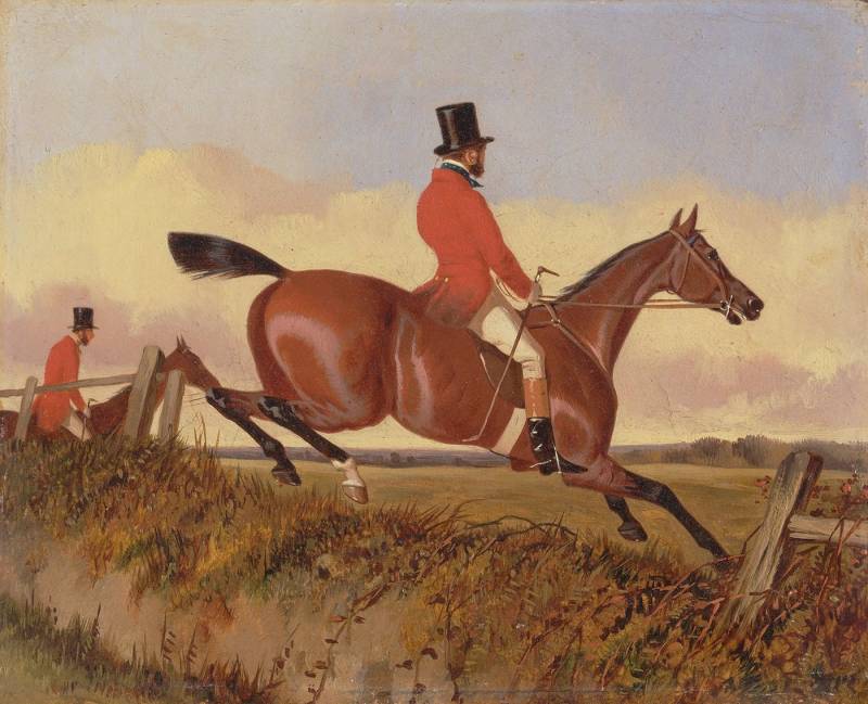 BillerAntik Kunstdruck Foxhunting: Clearing a Bank John Dalby Pferde Jagen Jäger Reiter B A3, (1 St) von BillerAntik
