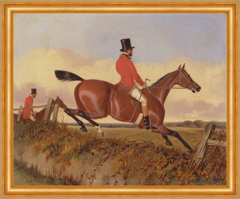 Kunstdruck Foxhunting: Clearing a Bank John Dalby Pferde Jagen Reiter B A3 00087, (1 St) von OTTO