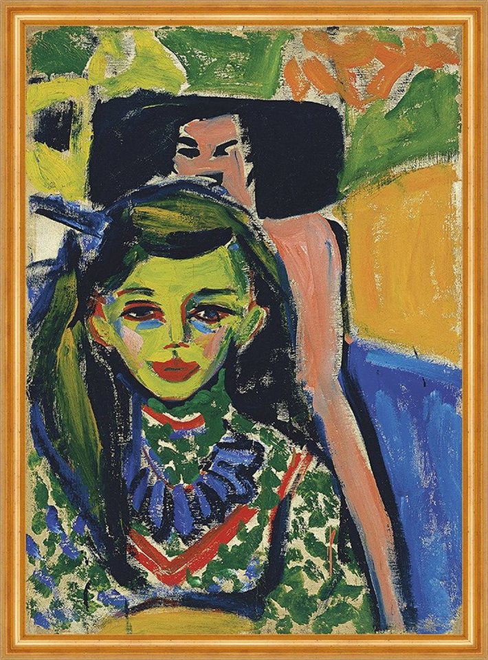 Kunstdruck Fränzi vor geschnitztem Stuhl Expressionismus Ernst Ludwig Kirchner Ku, (1 St) von OTTO