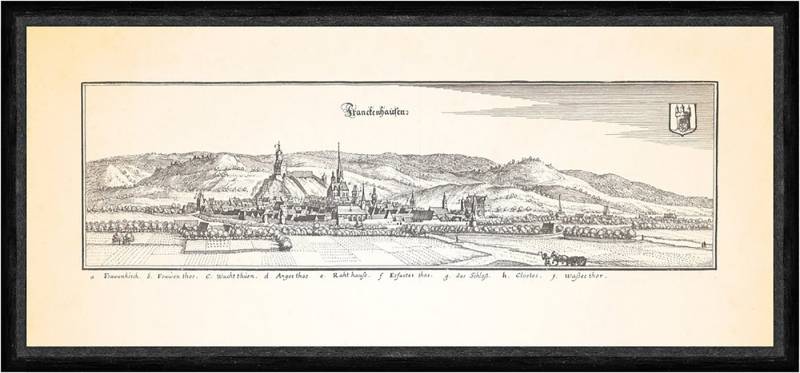 BillerAntik Kunstdruck Franckenhausen Kyffhäuser Bad Frankenhäuser Schloss Faks_Merian 0177, (1 St) von BillerAntik