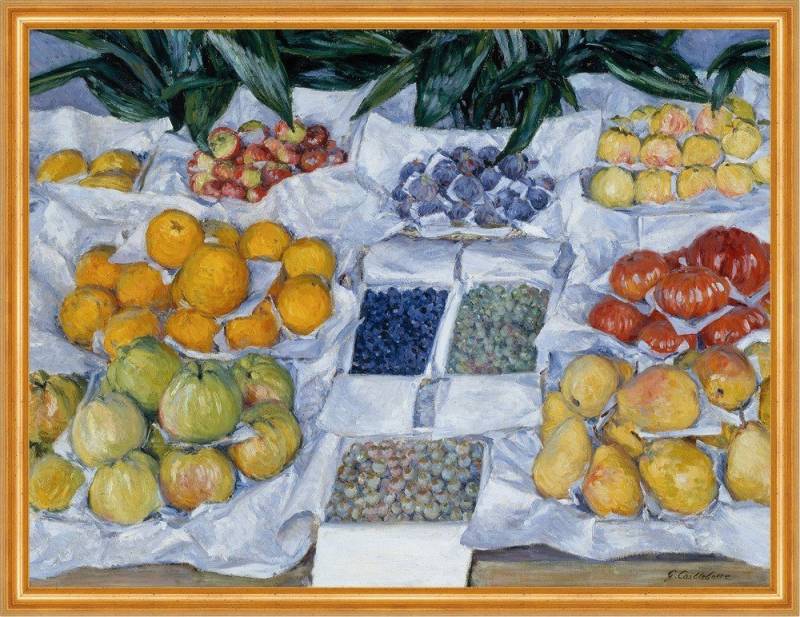 BillerAntik Kunstdruck Fruit Displayed on a Stand Gustave Caillebotte Markt Obst Früchte B A2, (1 St) von BillerAntik