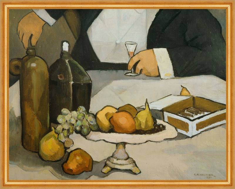 BillerAntik Kunstdruck Fruit and Bottles Charles H. Walther Früchte Obst Aperetiv Flaschen B, (1 St) von BillerAntik