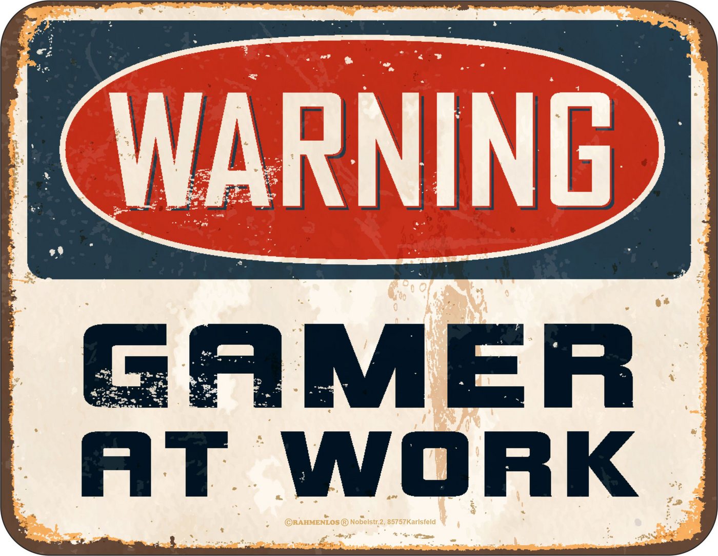 Kunstdruck Gamer - Magnete - Warning Gamer at Work von OTTO