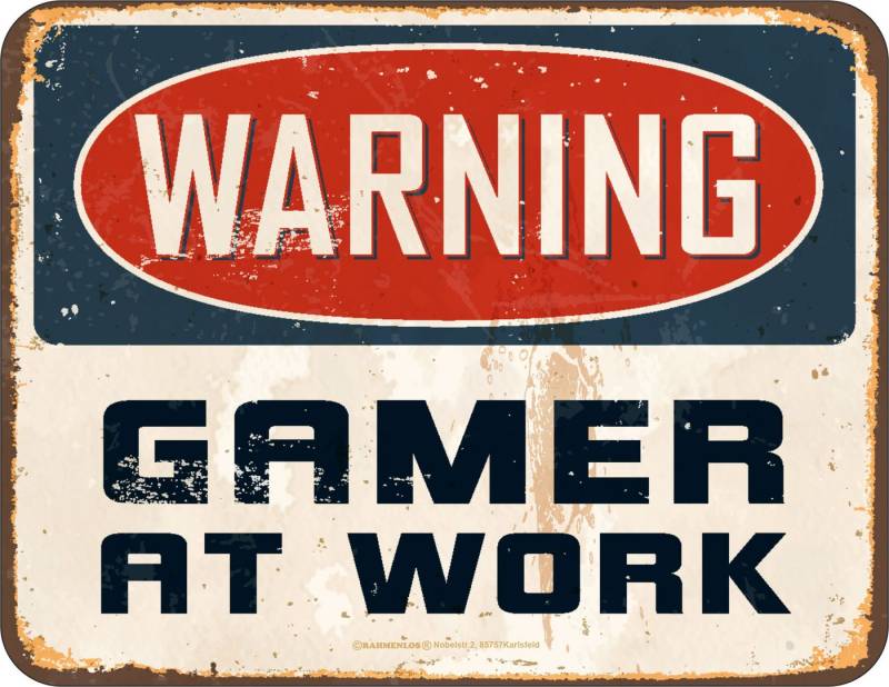 Kunstdruck Gamer - Magnete - Warning Gamer at Work von OTTO