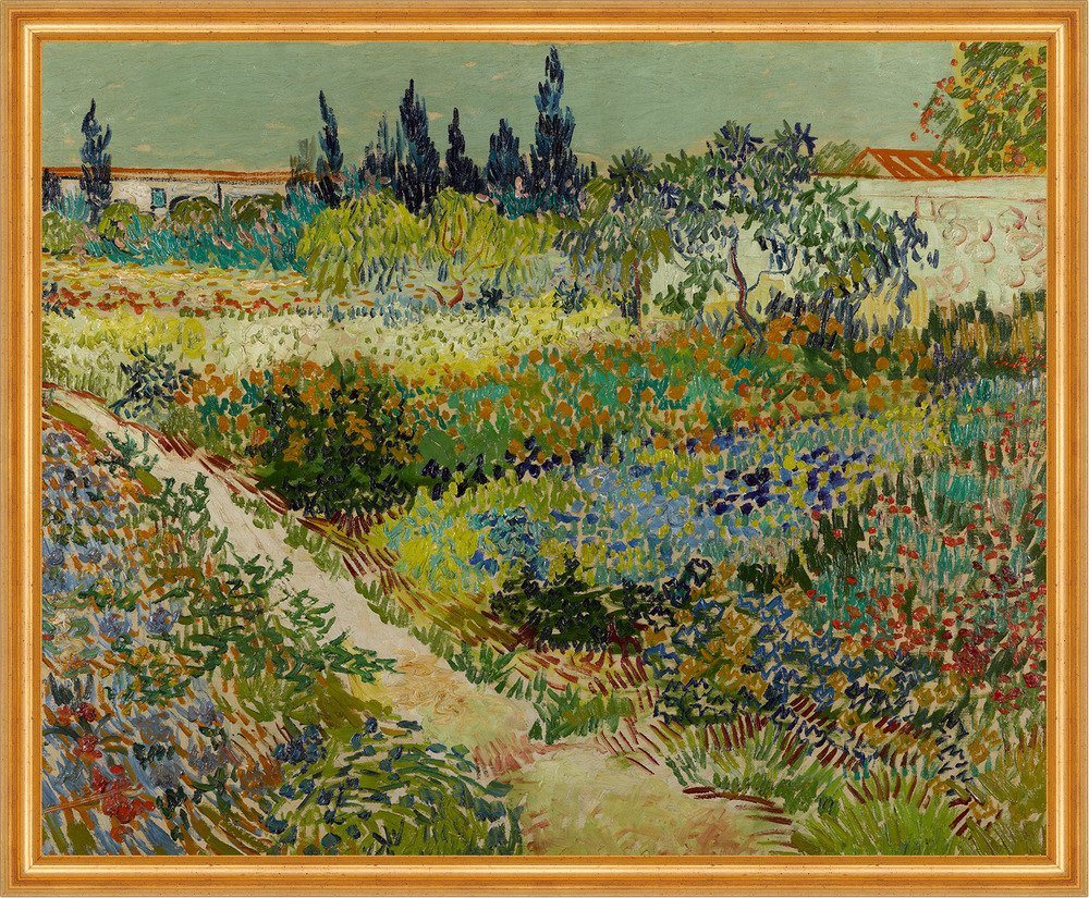 BillerAntik Kunstdruck Garden at Arles Vincent van Gogh Garten Blumen Beete Weg Sommer Park B, (1 St) von BillerAntik