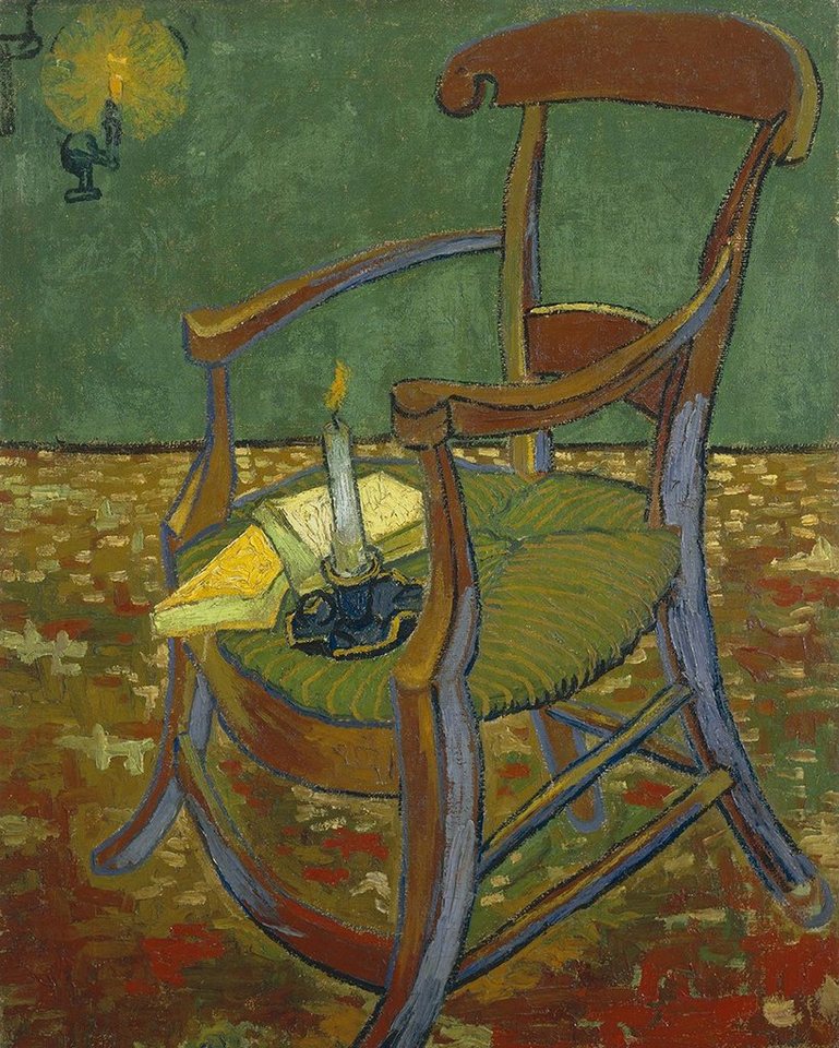 Kunstdruck Gauguins chair Vincent van Gogh Arles Kerze Bücher Stuhl Lehne B A3 03, (1 St) von OTTO