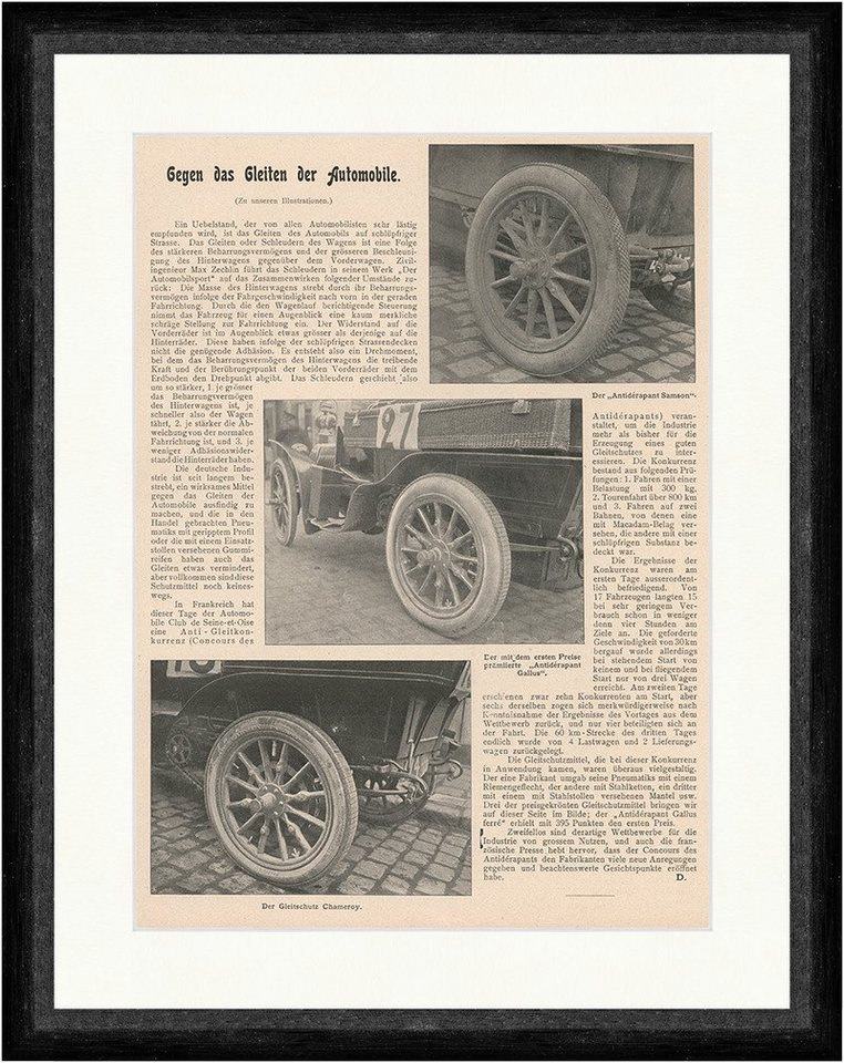 BillerAntik Kunstdruck Gegen das Gleiten der Automobile Chameroy Reifen Räder F_Vintage 00610, (1 St) von BillerAntik