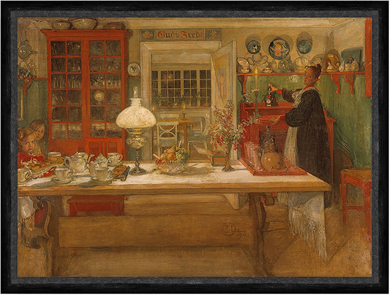 Kunstdruck Getting Ready for a Game Carl Larsson Esszimmer Geschirr Kinder Faks_, (1 St) von OTTO