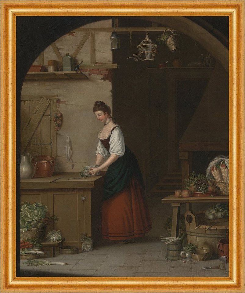 BillerAntik Kunstdruck Girl Bundling Asparagus John Atkinson Küche Spargel Herd Ofen B A3 025, (1 St) von BillerAntik