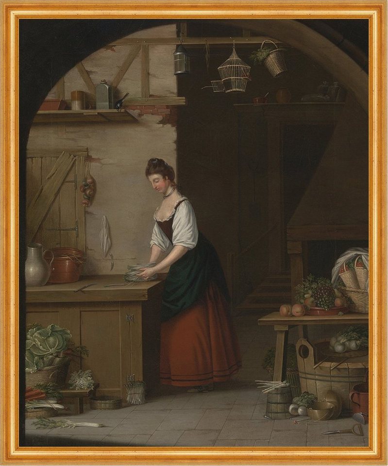 BillerAntik Kunstdruck Girl Bundling Asparagus John Atkinson Küche Spargel Herd Ofen Käfig B, (1 St) von BillerAntik