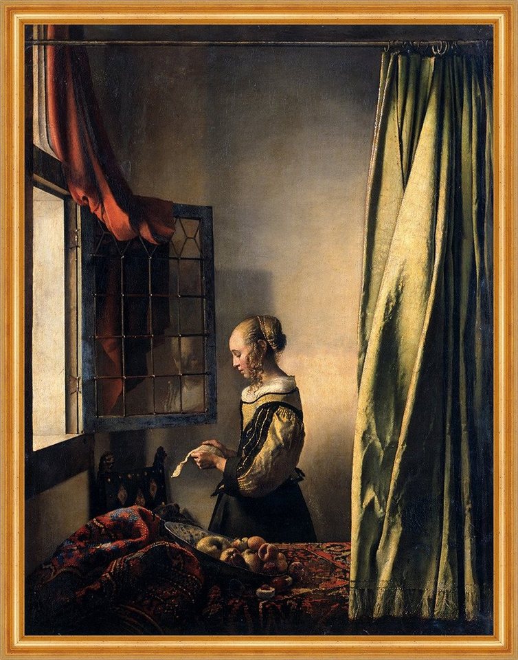 BillerAntik Kunstdruck Girl Reading a Letter by an Open Window Jan Vermeer Brief Fenster B A2, (1 St) von BillerAntik