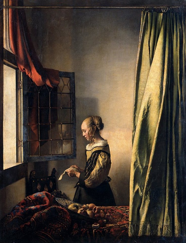 Kunstdruck Girl Reading a Letter by an Open Window Jan Vermeer Brief Fenster B A3, (1 St) von OTTO