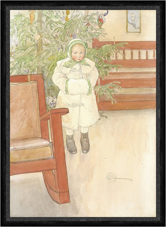 Kunstdruck Girl and rocking chair Carl Larsson Schaukelstuhl Christbaum Kind Faks, (1 St) von OTTO