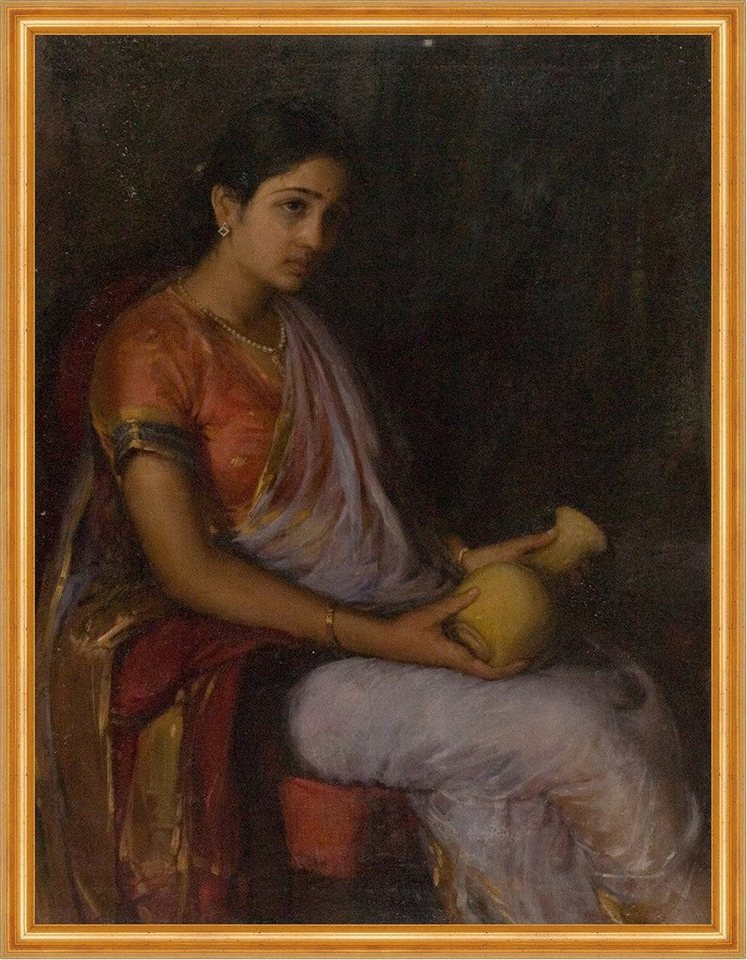 BillerAntik Kunstdruck Girl with a Vase Antonio Xavier Trindade Kleider Armreif Geschirr B A2, (1 St) von BillerAntik