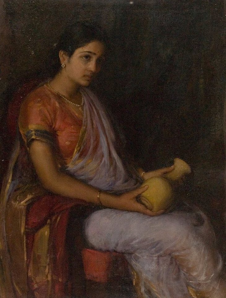 BillerAntik Kunstdruck Girl with a Vase Antonio Xavier Trindade Kleider Armreif Geschirr B A3, (1 St) von BillerAntik