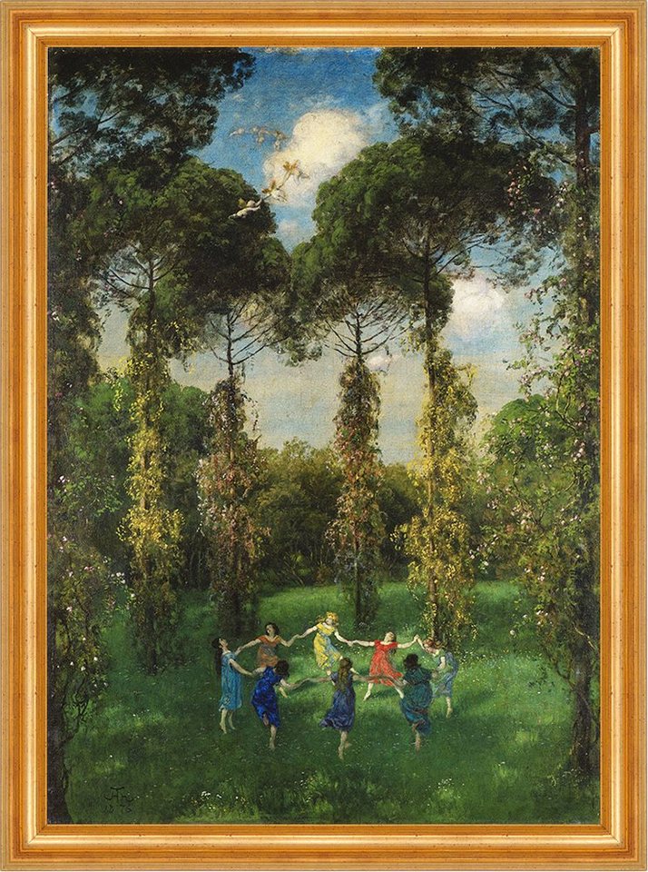 BillerAntik Kunstdruck Goldene Zeit Hans Thoma Mythos Paradies Mensch Natur Einklang H A3 050, (1 St) von BillerAntik