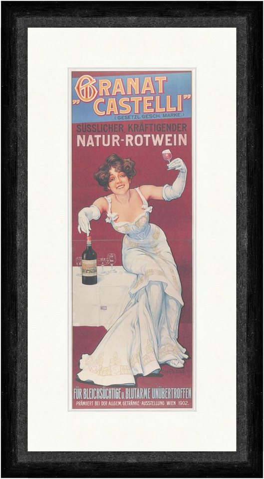 BillerAntik Kunstdruck Granat Castelli Natur Rotwein Getränk Wien Werbung Faks_Plakatwelt 42, (1 St) von BillerAntik