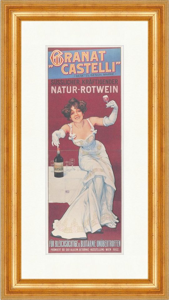 Kunstdruck Granat Castelli Natur Rotwein Getränk Wien Werbung Plakatwelt 425 Ger, (1 St) von OTTO