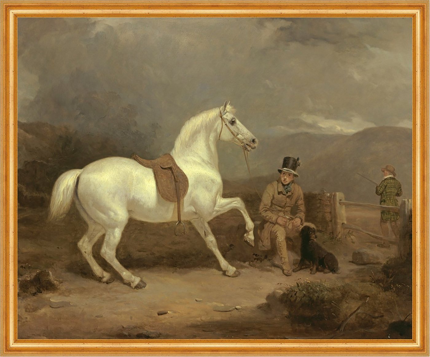 Kunstdruck Grey Shooting Pony, Probably Property of Johnston King Pferd Woodward, (1 St) von OTTO