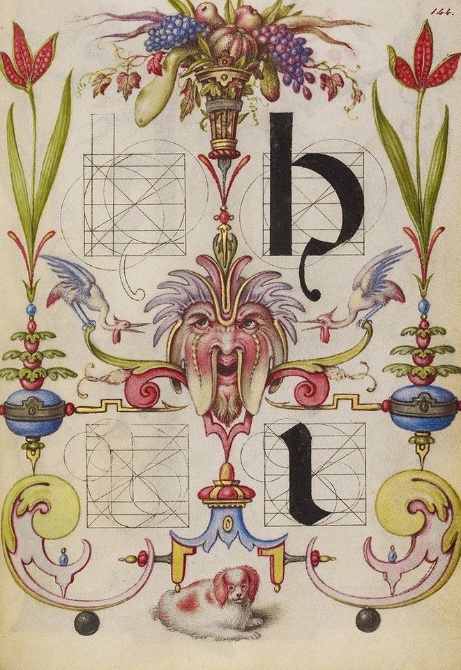 Kunstdruck Guide for Constructing the Letters H and I Georg Hoefnagel Buchstaben, (1 St) von OTTO