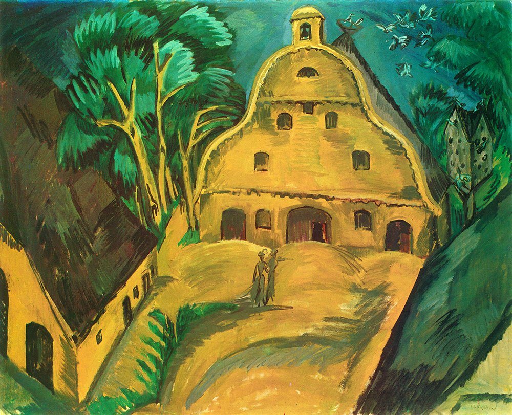 BillerAntik Kunstdruck Gut Staberhof Ernst Ludwig Kirchner Fehmarn Natur Kunst Störche Bauer, (1 St) von BillerAntik