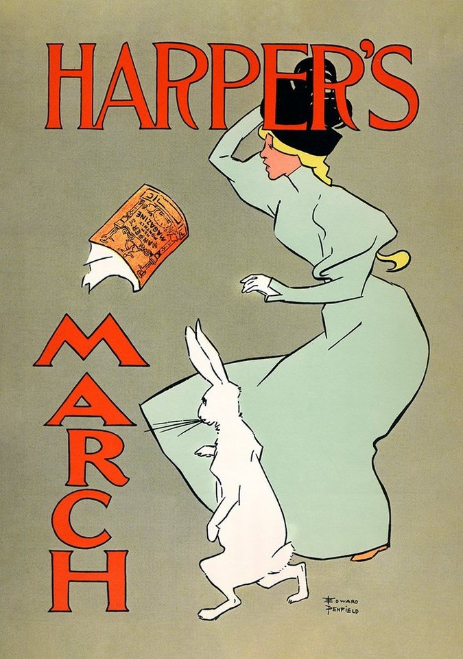 BillerAntik Kunstdruck Harpers March Edward Penfield Maler Poster Kunstdruck Magazin Plakate, (1 St) von BillerAntik