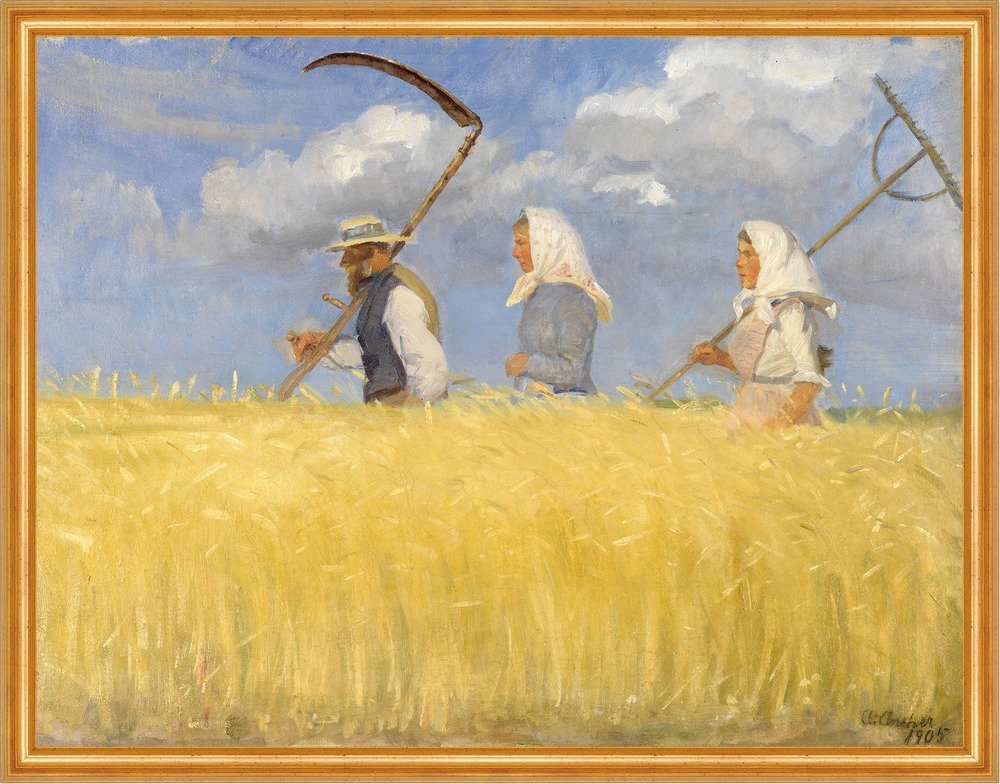 BillerAntik Kunstdruck Harvesters Anna Ancher Ernte Sense Feld Weizen Landarbeit B A2 00525 G, (1 St) von BillerAntik