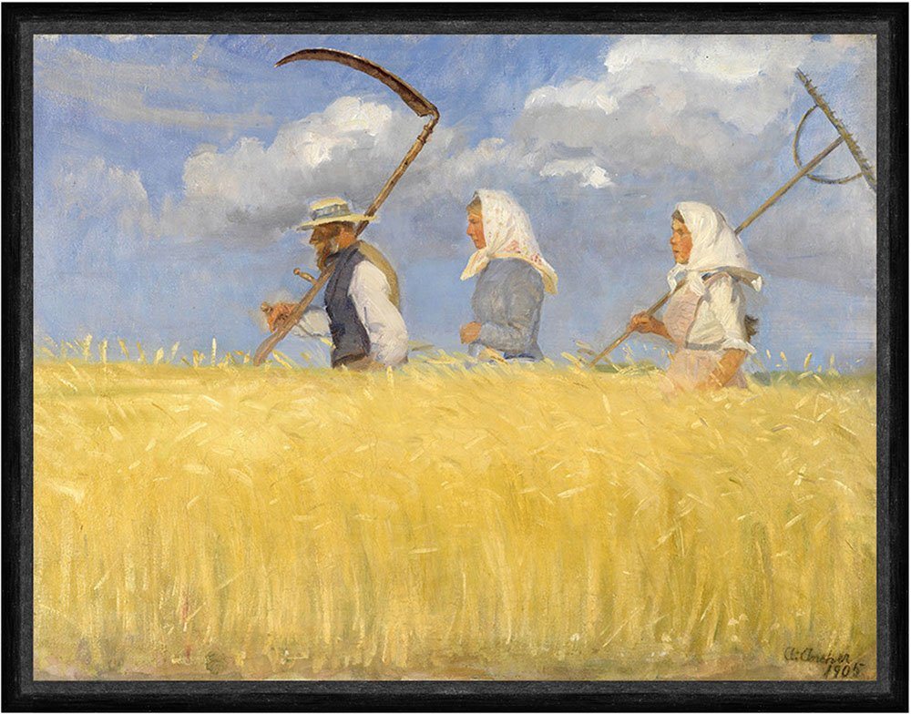 Kunstdruck Harvesters Anna Ancher Ernte Sense Feld Weizen Landarbeit Rechen Faks_, (1 St) von OTTO